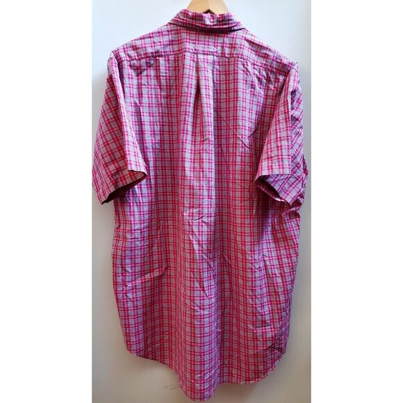 Ralph Lauren Classic Fit Shirt XL Pink Plaid w/Green Pony on Pocket Short Sleeve - Picture 3 of 7